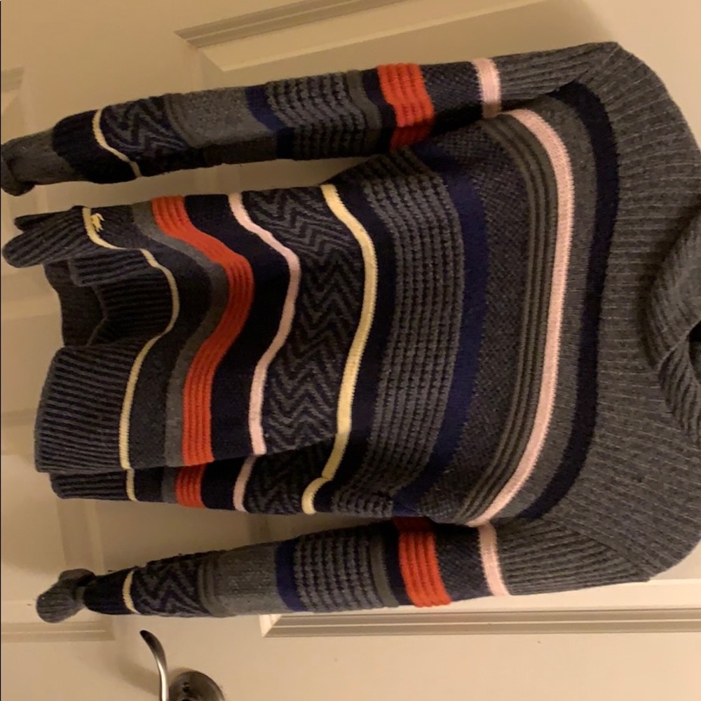 Grey Multi colored Lacoste pullover sweater